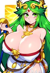 ai_generated covered_nipples green_hair jeff's_ai_lewds kid_icarus novelai palutena