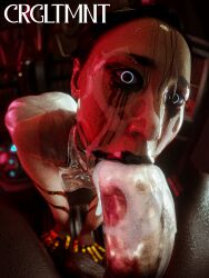 3d big_penis black_male black_penis blowjob crgltmnt cum cum_in_mouth cum_on_face cumshot cyberpunk cyberpunk_2077 gold_nail_polish hanako_arasaka penis