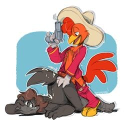 avian crow disney ejaculation furry gun hornyolcrow male/ambiguous panchito_pistoles penis rough_sketch the_three_caballeros