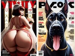 1animal 1girls ai_generated big_ass canid canine domestic_dog fat_ass female feral glasses great_dane human interspecies scooby-doo taboo velma_dinkley wedding_dress zoophilia