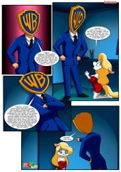 "minerva_mink!_out_of_service!"_(comic) animaniacs anthro bbmbbf comic dialogue english_text female fur34 furry human male minerva_mink palcomix warner_brothers