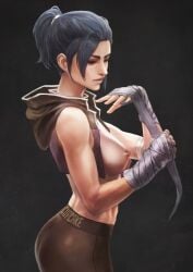 1girls abs arcane ass big_breasts breasts caitlyn_kiramman fit fit_female league_of_legends monorirogue muscular muscular_female nipples nude nude_female source_request tagme