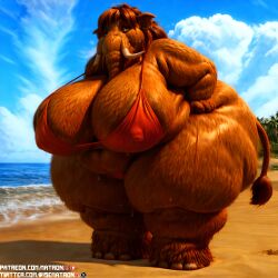 1girls 20th_century_fox 20th_century_studios 4k ai_generated anthro bbw beach blue_sky_studios ellie_(ice_age) fat female female_only furry furry_only highres hips hips_wider_than_shoulders huge_ass huge_breasts huge_hips ice_age_(series) ice_age_the_meltdown looking_at_viewer mammal mammal_humanoid mammoth massive_breasts massive_thighs matronai_(artist) mature mature_female mature_woman milf nipple_bulge obese obese_anthro obese_female older_female patreon patreon_username pinup pose solo solo_female ssbbw stable_diffusion sweat sweating swimsuit thick_thighs thighs twitter_username wide_hips