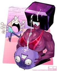 1boy 2d 2girls 3girls afro alien_girl alien_humanoid amethyst_(steven_universe) ball beach big_breasts cartoon_network color cum dark-skinned_female dark_skin dieselbrain female female_focus futa_on_female garnet_(steven_universe) gem_(species) highres holding_back_orgasm huge_breasts large_breasts paizuri pearl_(steven_universe) public_use silly simple_drawing steven_universe swimsuit transformation ugly_face