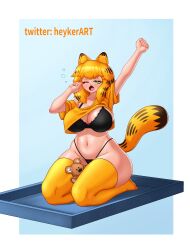 black_bra black_lingerie black_thong bra breasts cat_ears cat_girl cat_humanoid cat_tail catgirl female female_only garfield_(series) garfield_the_cat heykerart huge_ass huge_breasts looking_at_viewer massive_ass massive_breasts paramount_pictures paws,_inc. rule_63 solo_female thong