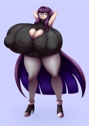 1girls breast_expansion breasts_bigger_than_head breasts_bigger_than_torso bursting_breasts enormous_breasts growth huge_ass hyper hyper_breasts long_hair metachoke solo_female tagme