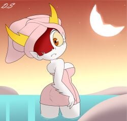 cute delta_shadow female hekapoo red_hair star_vs_the_forces_of_evil towel towel_only white_skin