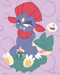 claws color cum drooling female fur insertion interspecies male munchlax nude penis pokemon psyredtails red_eyes reverse_cowgirl_position saliva sex straight tagme vulva weavile