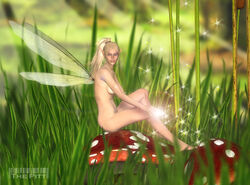 1girls 3d blonde_hair breasts peter_pan smaller_female solo tagme the_pitt tinker_bell