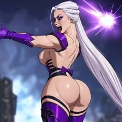 ai_generated ass big_ass big_breasts blueblaster69 breasts curvy curvy_female dat_ass female female_only goth goth_girl hourglass_figure long_hair milf mortal_kombat mortal_kombat_11 netherrealm_studios nipples sindel thick_thighs white_eyes white_hair wide_hips