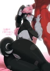 anthro anus black_body black_fur blush bodily_fluids bovid bovine closed_eyes dripping duo elemental_creature faceless_character facial_piercing fellatio female fungi_fauna fungus fur generation_6_pokemon genital_fluids genitals grey_body grey_fur hair hi_res long_ears male male/female mammal max_fresnel mega_evolution mega_lopunny microsoft minecraft mojang mooshroom nintendo nipples nose_piercing oral penile penis piercing pink_hair pink_nipples pink_vulva pokemon pokemon_(species) red_body red_fur regs_(theregularmexican) saliva saliva_drip saliva_on_penis sex vaginal_fluid_string vaginal_fluids vulva xbox_game_studios