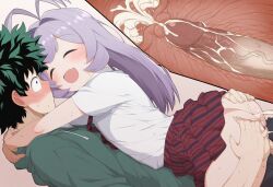 1boy 1girls ai_generated androgynous ass ass_grab big_ass big_butt boku_no_hero_academia cum cum_in_pussy cum_in_uterus cum_inside dreson female impregnation izuku_midoriya komi-san_wa_komyushou_desu male my_hero_academia osana_najimi pussy vaginal_penetration vaginal_sex