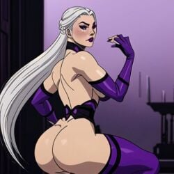 ai_generated ass big_ass blueblaster69 bottomless bottomless_female breasts curvy curvy_female dat_ass female female_only goth goth_girl hourglass_figure long_hair looking_back milf mortal_kombat mortal_kombat_11 netherrealm_studios sindel thick_thighs white_eyes white_hair wide_hips