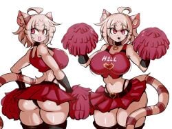 big_ass big_breasts breasts bubble_butt cheerleader_uniform felis_(lucyfercomic) female furry huge_ass lucyfercomic original thick_thighs thong_above_skirt thong_straps wide_hips