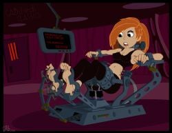 1girls animated barefoot bondage ceeaybee clothed_female disney disney_channel female female_only foot_fetish human kim_possible kimberly_ann_possible laughing loop solo stationary_restraints steel_bondage tickle_torture tickling tickling_armpits tickling_feet tickling_machine