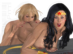 2girls 3d anilingus ass cassie_sandsmark dc_comics female multiple_girls oral rimjob sex the_pitt tiara wonder_girl wonder_woman wonder_woman_(series) yuri