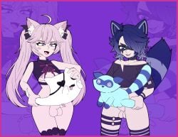 1boy 1girls 2futas ahoge animal_penis blue_eyes catgirl duo_focus fan_mascot_(vtuber) fan_mascot_focus_(vtuber) female femsub feral foursome futa_focus futa_is_bigger futa_on_female futa_on_feral futa_on_male futa_with_female futa_with_futa futa_with_male futadom futanari goro_(nyanners) group group_sex indie_virtual_youtuber interspecies jomokin living_fleshlight living_sex_toy long_hair male malesub mascot mostly_nude nude nude_futanari nyatasha_nyanners penis_size_difference raccoon raccoon_girl sex short_hair size_difference small_penis snuffy trash_clan_(snuffy) twintails virtual_youtuber vtuber zoophilia