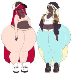 2girls ass_bigger_than_head ass_bigger_than_torso big_breasts enormous_ass hyper hyper_ass imcoffeecakes long_hair looking_at_viewer multiple_girls tagme thick_thighs