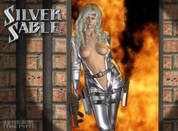 1girls 3d breasts female marvel silver_sable silver_sablinova solo spider-man_(series) straight_hair tagme the_pitt