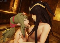 2girls 3d after_kiss armpits ass back bangs bare_arms bare_back bare_midriff bare_shoulders big_ass bisexual bisexual_(female) black_eyes black_hair black_nails breasts caress caressing_face collarbone completely_nude dochaunt24 female female_only femdom femsub fire_emblem fire_emblem_awakening green_eyes green_hair green_nails half-closed_eyes hand_on_another's_face hand_on_another's_shoulder indoors long_hair looking_at_another looking_down looking_up medium_breasts midriff multiple_girls nail_polish nintendo nipples nude nude_female open_mouth pointy_ears ponytail reward saliva saliva_trail sharing_partner shoulders slave textless_version tharja_(fire_emblem) tiki_(adult)_(fire_emblem) tiki_(fire_emblem) tongue tongue_out trade two_side_up upper_body very_long_hair wife yuri