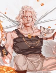 1boy jean_pierre_polnareff jojo's_bizarre_adventure katyareyaredaze long_hair long_hair_male male solo solo_male stardust_crusaders tagme tagme_(artist)