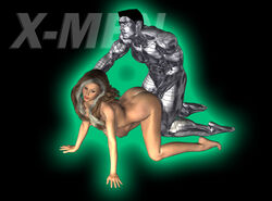 1girls 3d anna_marie colossus female male/female marvel metal_skin piotr_rasputin rogue_(x-men) smooth_skin the_pitt x-men