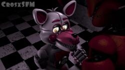 1boy1girl animated anthro blue_eyes bunny_boy crosx_sfm crosxsfm five_nights_at_freddy's fox_girl funtime_foxy_(fnaf) funtime_foxy_(fnafsl) handjob masturbating masturbation no_sound purple_skin robot spring_bonnie spring_bonnie_(fnaf) tagme video yellow_eyes