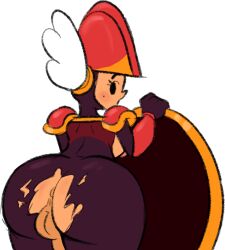 1futa back back_view balls breasts clothed clothing dickgirl futa_only futa_sans_pussy futanari huge_ass human light-skinned_futanari light_skin looking_back mostly_clothed penis shield_knight shovel_knight sirwillydingdong smooth_balls smooth_penis solo standing thick_thighs torn_clothes torn_pants wide_hips