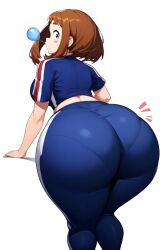 ai_generated big_ass big_butt dat_ass fat_ass goldencum34 gym_uniform looking_back my_hero_academia ochako_uraraka pawg thick_thighs uraraka_ochako wide_hips