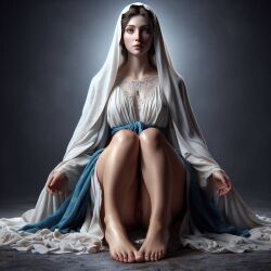 1girls ai_generated catholic christianity female female_only hijab public_domain religion virgin_mary