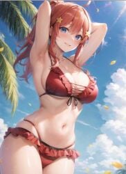 ai_generated ass beach bikini blue_eyes breasts bunny_girl bunnysuit cock cum go-toubun_no_hanayome hair_up missionary missionary_position nakano_itsuki nude nude_female petite ponytail pussy red_bikini red_hair thick_thighs thighs thin_waist