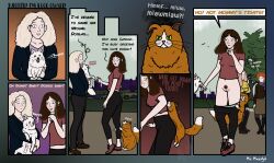 assisted_exposure comic dialogue embarrassed exposed_pussy feline female mr-majestyk pants_down pantsing pubic_hair