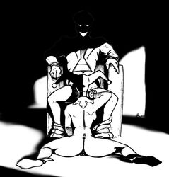 ass batman:_the_animated_series batman_(series) blowjob dc_comics dcau fellatio female harley_quinn harley_quinn_(classic) human implied_fellatio implied_oral male miravi monochrome oral straight supervillain supervillainess the_joker