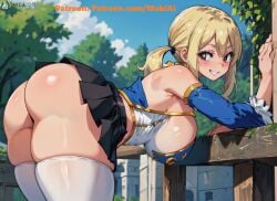 1girls ai_generated ass ass_focus before_sex bent_over big_ass big_breasts blonde_hair blush brown_eyes fairy_tail female from_behind hi_res huge_ass imminent_sex large_ass large_breasts leaning_forward looking_back low_twintails lucy_heartfilia mabi_ai panchira skindentation skirt thick_thighs thighhighs twintails upskirt wide_hips