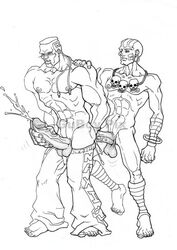 2boys abs anal anal_penetration anal_sex ass bald balls bara barefoot biceps blush capcom cum cum_in_ass cum_in_pussy cumshot dee_jay dhalsim ejaculation erect_penis erection fingerless_gloves gay gloves guboy hand_on_shoulder jewelry line_art male male_focus male_only masturbation monochrome multiple_boys multiple_males muscular muscular_male naked nipples nude orgasm pants_down pecs penis sex simple_background skull_necklace street_fighter topless uncensored veiny_penis video_games watermark yaoi