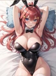 ai_generated ass beach bikini blue_eyes breasts bunny_girl bunnysuit cock cum go-toubun_no_hanayome hair_up missionary missionary_position nakano_itsuki nude nude_female petite ponytail pussy red_bikini red_hair thick_thighs thighs thin_waist