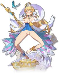 1girls bird blonde_hair breasts cygames dragalia_lost edit eyebrows_visible_through_hair female female_only light-skinned_female light_skin naked nintendo nipples ptdmca solo tiara zethia_(dragalia_lost)