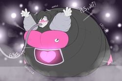 blush femboy filled_cheeks flying_sweatdrops fog gloves heart high_heels inflation male male_only mettaton mettaton_ex octoboy onomatopoeia solo spherical_inflation sunken_head tube undertale wide_eyed