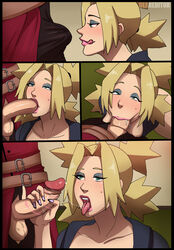 1girls 4_panel_comic 5:7 :>= balls big_sister blonde_hair blowjob blue_eyeshadow boruto:_naruto_next_generations brother_and_sister bulge clothing cock_sleeve comic deareditor deepthroat deepthroat_holder deepthroat_mark drunk erection erection_under_clothes eye_contact eyeshadow fellatio female gaara handjob incest kneeling licking_lips lipstick lipstick_mark lipstick_on_penis little_brother makeup nail_polish naruto naruto_(series) naruto_shippuden older_sister oral penis pink_lipstick pov purple_nails saliva saliva_trail seductive_mouth temari tongue_out tumblr younger_brother