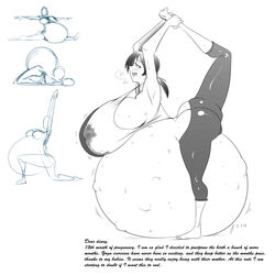 ahe_gao belly_between_legs big_belly big_breasts exercise fetal_movement gigantic_breasts huge_ass huge_belly huge_breasts huge_butt hyper_belly hyper_pregnancy immobile lactation lactation_through_clothes legs_behind_head marrazan nintendo pregnant ready_to_pop sketch smile stretching wii_fit_trainer yoga_pants