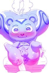 2017 animal_crossing anus ass ass_sweat balls bright_colors cute filbert_(animal_crossing) gay heart-shaped_pupils idlecil imminent_anal imminent_sex male male_only nintendo penis pov presenting smile spread_legs sweaty_thighs thick_penis