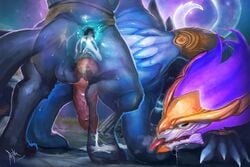 2018 2boys 5_fingers after_sex anal animal_genitalia anthro anus ass aurelion_sol blue_skin canine cum cum_from_ass cum_on_ground cumshot dragon drooling duo eastern_dragon ejaculation erection from_behind_position gay genital_slit hand_on_butt knot league_of_legends male male/male male_only mammal nude orgasm outside penis presenting presenting_anus presenting_hindquarters raised_tail rear_view riot_games rojika saliva sex slit sweat tongue tongue_out translucent vein veiny_penis video_games warwick wolf yaoi