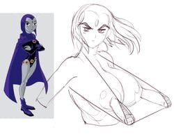 1futa 1girls breasts dc dc_comics deeezel diphallia diphallism female fisticuffs_club futanari multi_penis patrick_hateman penis penis_nipples rachel_roth raven_(dc) solo straight_hair string_bikini teen_titans