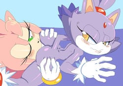 2girls amy_rose anilingus anthro ass ass_grab big_ass black_nose blaze_the_cat cloudz feline female female_only gloves green_eyes hedgehog interspecies legs mammal multiple_females multiple_girls one_eye_closed pink_fur pink_hair purple_fur purple_hair sega sex sonic_(series) spread_legs spreading tail thighs video_games white_gloves yellow_eyes yuri