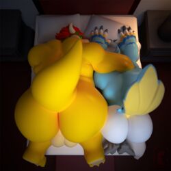 2boys 3d ass avian balls bed big_butt bird bowser breath_of_the_wild crossover duo feathers fur hair indoors invalid_tag kass_(zelda) koopa looking_back male male_only mario_(series) multiple_boys nintendo nude on_bed paws pillow reyriders rito scalie tail talons testicles the_legend_of_zelda toes video_games