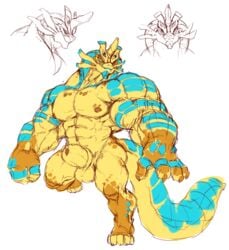 animal_genitalia anthro balls dragon male male_only nipples nude pecs scalie sheath sheer_(artist) solo