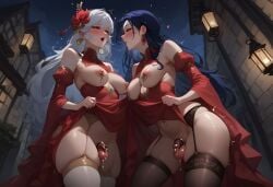 2futas after_kiss ahe_gao ai_generated alley back_alley balls ballsack belly_button belly_button_piercing big_balls big_breasts blue_hair blush breasts chastity chastity_cage chastity_device choker collarbone constance012 curvaceous curves curvy curvy_hips cute deep_cleavage deep_kissing dickgirl dress dress_lift dripping drooling earrings erect_nipples evening exhibitionism exposed_breasts exposed_nipples flaccid flaccid_penis french_kiss french_kissing front_view futa_focus futa_on_futa futa_only futanari futanari futanari/futanari garter garter_belt garter_straps garters gray_hair grey_hair groin hair hair_accessory hair_ornament half-closed_eyes hips horny horny_futa jewelry kissing kissing lace lace-trimmed_thighhighs lace_trim leaking leaking_penis leaking_precum legwear light-skinned_futanari light_skin lingerie long_hair long_sleeves navel navel_piercing night night_sky nipple_piercing nipples no_panties open_mouth outdoor outdoors panting partially_clothed penis pierced_belly_button pierced_nipples piercing piercings precum precum_drip precum_on_penis precum_string precum_trail public rolling_eyes saliva saliva_drip saliva_string saliva_trail seductive seductive_mouth shaking shemale side_view sleeves_past_elbows small_penis standing stockings stockings_thigh_highs street sweat sweatdrop sweating sweaty testicles thick thick_legs thick_thighs thighhighs thighs throbbing throbbing_balls tiny_penis trembling trembling_legs twitching voluptuous voluptuous_futanari wet white_hair yuri yuri