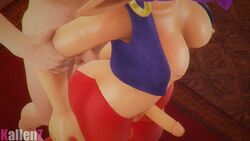 1boy 1futa 3d animated areolae breasts dark-skinned_futa dark_skin dickgirl erection futanari interracial intersex kallenz light-skinned_male light_skin male male_on_futa nipples no_sound penis shantae shantae_(character) source_filmmaker unseen_male_face video