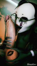 2018 3d animatronic anthro balls bexstin cum cum_on_penis erection eyewear fellatio female five_nights_at_freddy's five_nights_at_freddy's_2 glasses hair humanoid kiss_mark licking lipstick machine makeup male marionette_(fnaf) oral penis puppet_(fnaf) robot sex source_filmmaker straight tongue tongue_out video_games