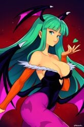 breasts darkstalkers female female_only green_eyes green_hair morrigan_aensland smgold succubus tagme